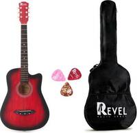 REVEL RVL-38C-LGP-RD Acoustic Guitar Linden Wood Ebony Right Hand Orientation  (Red)