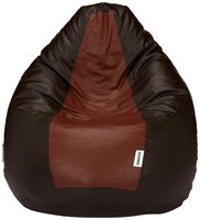 Amazon Brand - Solimo Xxl Bean Bag Filled With Beans (Brown And Tan)(Faux Leather) Apply ₹50 coupon