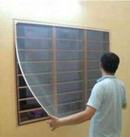 Divyanshi HDPE - High Density Poly Ethylene Adults Washable WINDOW NET 4X5 WHITE Mosquito Net (White, Frame Hung)