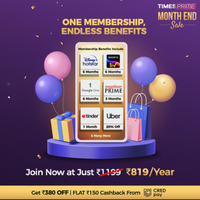 Times Prime Month End Sale Holi Special-Flat Rs.380 off on Times Prime Premium Pack