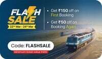 Trainman Flash Sale - Get ₹150 OFF on First Ticket Booking and ₹50 OFF on Booking Again | Min. Booking ₹400[22 - 24 March]