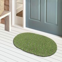 Kuber Industries Cotton Oval Door Mat (Green) 54KM3952