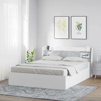 home by Nilkamal Marbito Engineered Wood Queen Bed with Headboard & Box Storage (White)