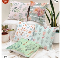 BRICK HOME Poly Cotton 200TC Cushion Cover, 16 x16 Inches, Black, Set of 5