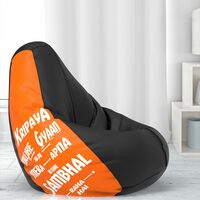 ComfyBean Bag with Beans Filled XXL- Official: Jack & Mayers Bean Bags - for Teenagers - Max User Height : 4.5-5 Ft.-Weight : 45-50 Kgs(Model: Kripya Mujhe Gyaan Na Do - Orange Black)