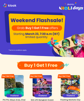 Klook Weekend Sale : Buy 1 get 1 Free (23-24 March)