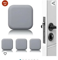  HASTHIP® 4Pcs Door Wall Protectors, Self-Adhesive Rubber Stop from Door Knobs Rubber, Soft Reusable Rubber Wall Protectors Shield for Preventing Damage to Cabinet, Handle, Bed 