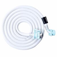 Buildskill Fully Automatic Washing Machine Inlet Hose Pipe 5M, Durable, Leak-Resistant Design, Easy Installation, High Elasticity & Strength - Made in India, White (Pack of 2)