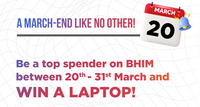 BHIM UPI - Holi Offer, March End Offer | Top spenders Win Mac Book Air, iPhone, Samsung smart watches