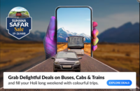 Makemytrip  Suhana Safar Sale - WOW Deals on Buses, Cabs & Trains Up to 15% Off