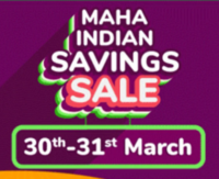Maha Indian Saving Sale- ₹9 Deal on Every 2 Hrs | Upto 70% OFF Sale | 12% Prepaid Discount [30 - 31 March] 