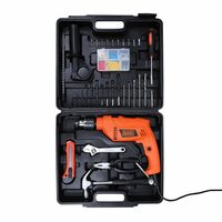 BLACK+DECKER HD555KMPR 550W 13mm Corded Hammer Drill Machine and Hand Tools Kit 