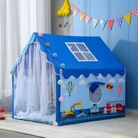 Colorfull and Extremely Light Weight Indoor and Outdoor Kids Play Tent House for 10 Year Old Girls and Boys Childrens, Multi, Tent House Theme (Blue JCB) 