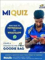 Mi Whatsapp Quiz & win Mumbai Indians Merchandise