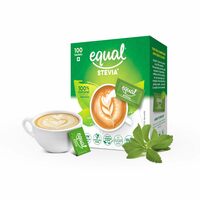 Equal Stevia 100% Natural Sweetener | Sugar Free | Diabetic Friendly | Vegan & Keto Friendly | 100 Sachet | Pack of 1