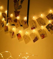 2 Mtrs 16 Heart Clip Light Warm White Battery Operated LED String Light