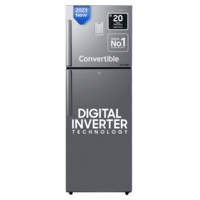 SAMSUNG 236 Litres 2 Star Frost Free Double Door Convertible Refrigerator with Digital Inverter Technology (RT28C3922S9/HL, Refined Inox)