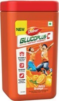 Dabur GlucoPlus-C Instant Energy Glucose Juicy & Tasty Orange Flavour Powder- 400g Jar 