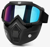 Eliane Goggle Mask Anti Scratch UV Protective Face & Eyewear Windproof Dirt Shield with Soft Foam Padded Detachable Mouth Filter for Cycling Bike Off Road Racing Ride Unisex