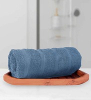 Blue Cotton Stripe 250 GSM Bath towel (1Pc), By Divine Casa