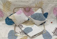 Meesho Home 5pc bedsheet set 1King size Bedsheet + 2 Pillow Covers with Embroidery+ 2 Cushion Cover