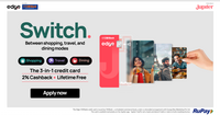 Jupiter Rupay Credit Card- The 3-in-1 Credit Card + 2% Cashback + Lifetime Free  