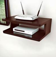 Dime Store Engineered Wood Set Top Box Stand TV Stand WiFi Router Rack Wall Shelf for Living Room Stylish Hanging Rack Organizer Shelf Furniture (Brown)