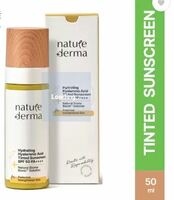 Nature Derma Sunscreen - SPF 50 PA++++ Hyaluronic Acid Tinted Sunscreen SPF 50 PA++++ Natural Biome-Boost™ Solution  (50 ml)