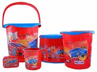 Nayasa Kids Printed 5 Pcs Plastic Bathroom Set
