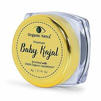 Organic Netra Baby Kajal Water Resistant, Smudgeproof, Longlasting For Normal Skin Type Enriched With Natural & Organic Ingredients With No Harmful Chemicals, Matte Finish, 4g