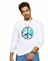 Bewakoof Men's Graphic Printed 100% Cotton T-Shirt - Regular Fit, Round Neck, Full Sleeves