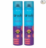 AIRODO Floral Crush Air Freshener with Dual Technology, Easy Push and Spray, Stain Removal, All in One Room Freshener for Home and Office (250ml, Pack of 2)
