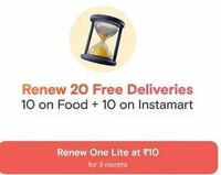 Swiggy One Lite 3 Month Renewal Just Rs.10 - 39 [Account Specific Offer]