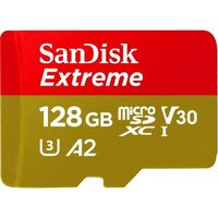 SanDisk Extreme 128GB microSDXC UHS-I, V30, 190MB/s Read,90MB/s Write, Memory Card