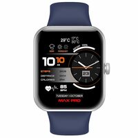 Maxima New Samurai Smartwatch 1.85", 1st Time Call Accept Feature, Hindi Language Support, 600Nits Brightness, Longer Battery, in-App GPS,100+ Watch Faces, Multisport Modes,HR/SpO2 (Silver Blue)