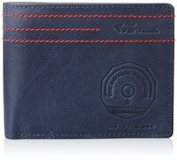 The Vertical Caramel Leather Global Coin Wallet for Men - Blue, 4 Card Slots