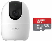 Imou 360° 1080P Full HD Security Camera Ranger 2 White+ SanDisk Ultra® microSDXC™ UHS-I Card, 64GB