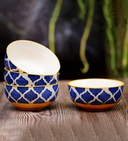 Flash Sale - Umrao 200ml Yellow Ceramic Handcrafted ( Set of 4) Dinner Bowls