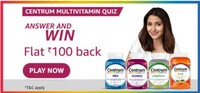 Amazon Centrum Quiz - Answer and win Rs 100 off on Centrum products