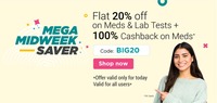 BIG20 : Flat 20% Off on Medicines + 100% Cashback | Netmeds Offer