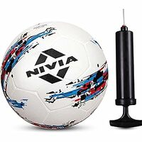 Nivia Storm White Moulded Football with Ball Pump Football - Size: 5 (Pack of 1, White/Black)