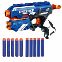Jack Royal Storm Hot Fire Soft Bullet Gun Toy with 10 Safe Soft Foam Bullets, Fun Target Shooting Battle Fight Game for Kids Boys (Storm- Hot Fire)