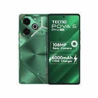 TECNO POVA 6 PRO 5G (16GB*+256GB) | 108MP Camera + 32MP Selfie Camera | 120Hz Dot-in AMOLED Display | Dual Speakers with Dolby Atmos | 6000mAh & 70W Charger | Arc Interface | Comet Green