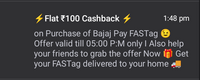 Buy Bajaj Fastag 100 Cashback (Effective Rs.0)