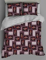 Rubix Home Mesmerize Microfiber Cotton Feel Flat Double Bedsheets with 2 Pillow Covers | Double Bed Breathable Bedsheet | Wrinkle Free | Ultrasoft 120 TC Super Soft | Modern Red Shade Hints