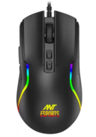 Ant Esports GM380 RGB, 12800 DPI Optical Sensor, 6 Programmable Macros Wired Optical Gaming Mouse USB 2.0, Black 