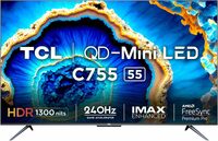 TCL 139 cm (55 inches) 4K Ultra HD Smart QD-Mini LED Google TV 55C755 (Black)