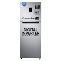 SAMSUNG 301 Litres 3 Star Frost Free Double Door Convertible Refrigerator with Stabilizer Free Operation (RT34C4523S9/HL, Refined Inox)