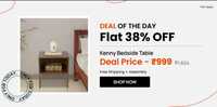 Pepperfry Deal of the Day - Kenny Bedside Table in Planked Walnut Finish