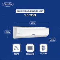 Carrier 1.5 Ton 5 Star AI Flexicool Inverter Split AC (Copper, Convertible 6-in-1 Cooling,Dual Filtration with HD & PM 2.5 Filter, Auto Cleanser, 2024 Model,ESTER Exi, CAI18ES5R34F0,White) hope it works 